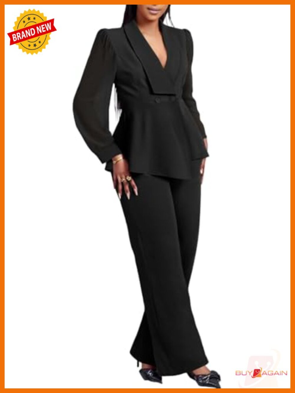 Dressy Mesh Sheer Sleeve Ruffle Blazer Wide Leg Pants Pantsuit Set